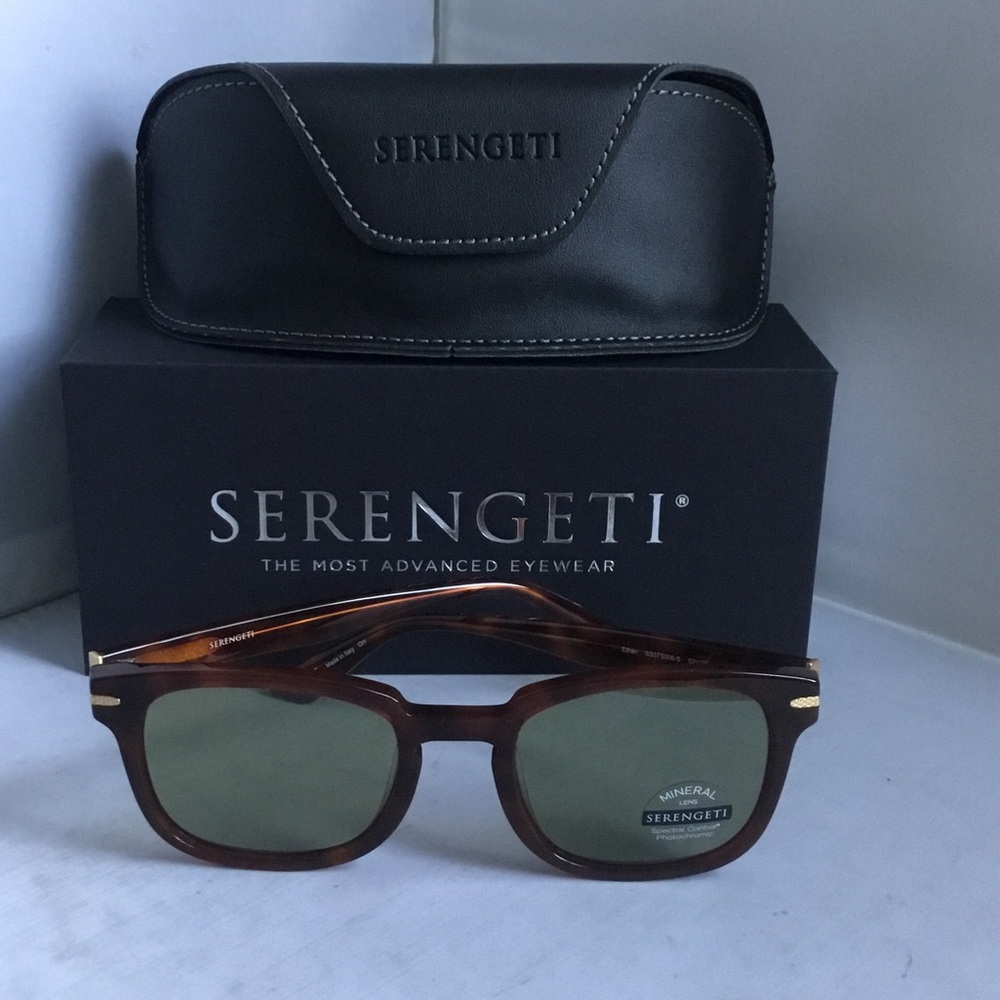 Serengeti Ethan Sunglasses Tortoise with Green Lenses